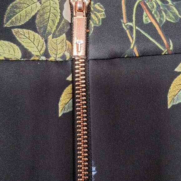 Ted Baker London Botanical Size 3 Ladybug Print Pencil Skirt With Asymmetric Hem - Picture 7 of 8